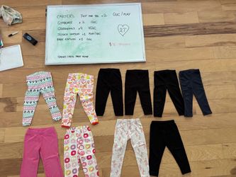 Lot of girls size 2T pants + pj pants
