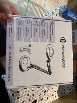 10X Magnifying Lamp - Desk Magnifying Glass with Light, Lighted Magnifying Glass with Stand, White Magnifying Light, 5 Color Modes, 2 Mounting Options