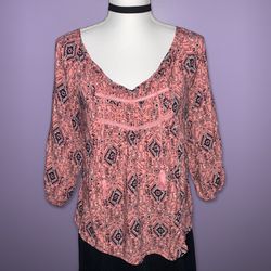 Mossimo Pink Boho Blouse