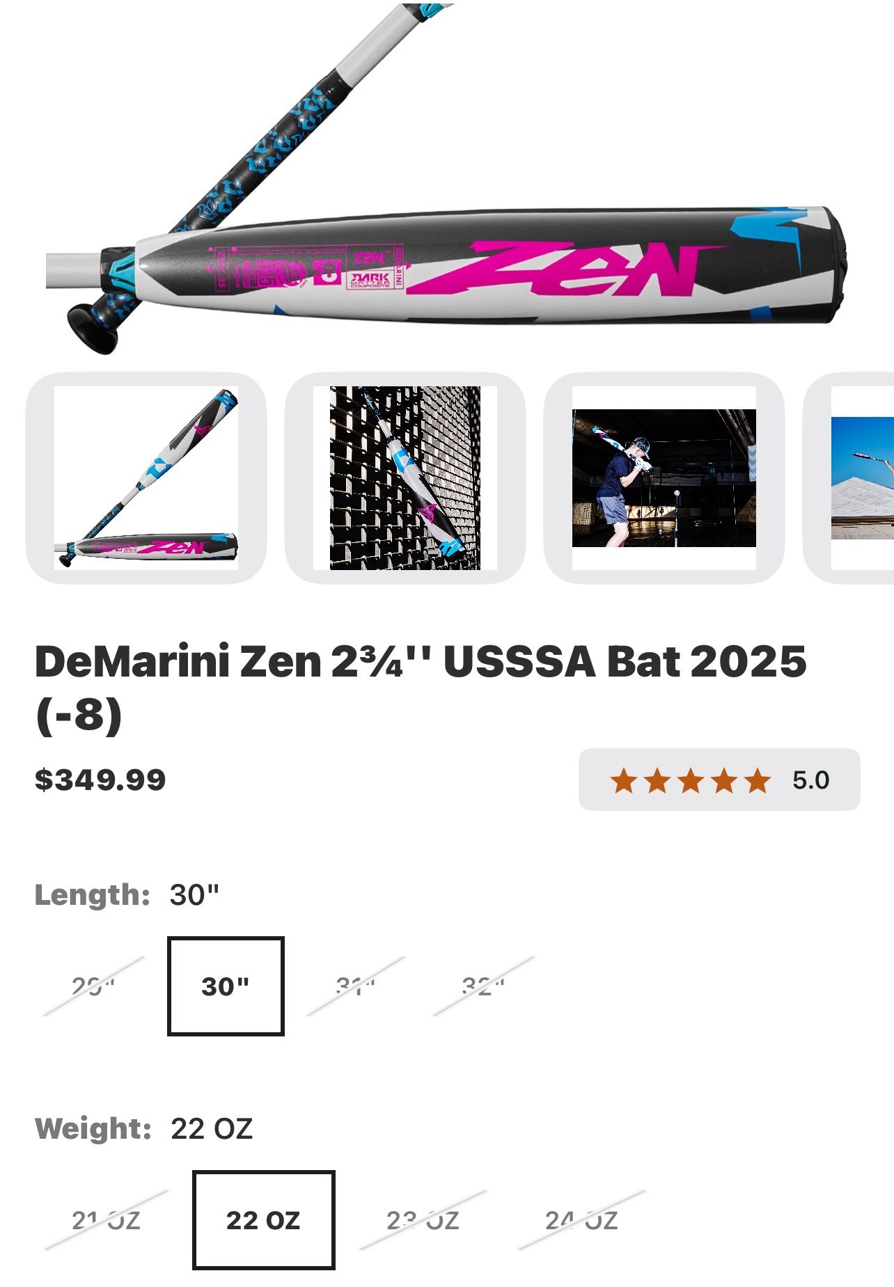 2025 DeMarini Zen baseball bat