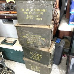 Antique  Military Ammo Boxes 