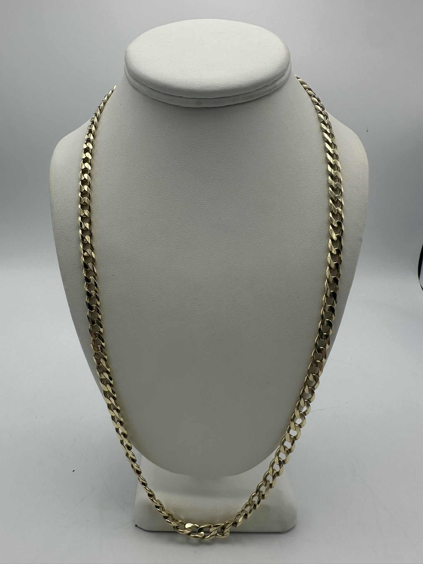 14kt Yellow Gold Solid Curb Link Chain 25”