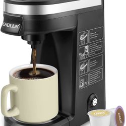 CHULUX Single Serve Coffee Maker Brewer For Single Cup Capsule With 12 Ounce Reservoir, Black