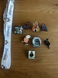 Disneyland Pins And Lanyard 