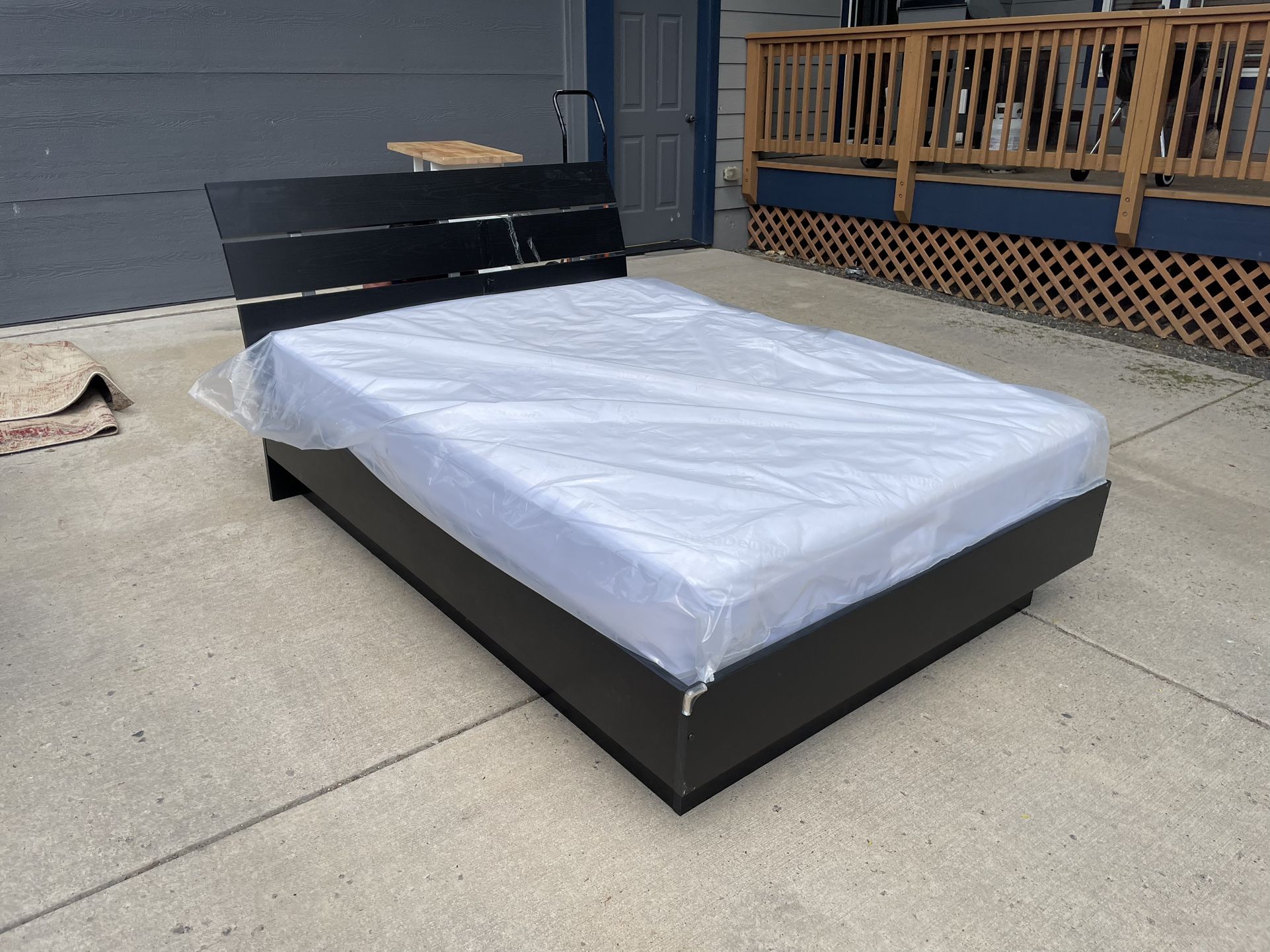 Queen platform bed frame