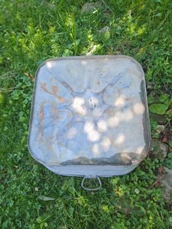 Large square galvanized wash tub