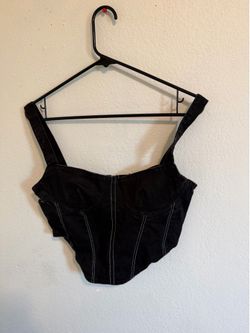 ZARA BLACK DENIM CORSET SIZE L