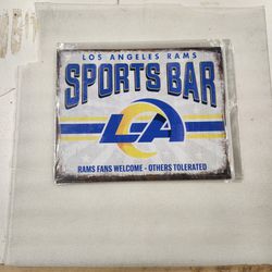 Los Angeles Rams Sports Bar Metal Sign 