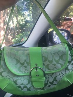 Lime Green Coach Sachel Purse