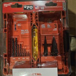 10pcs Milwaukee Black Oxide Step Drill Bit Set (FIRM 30.00)