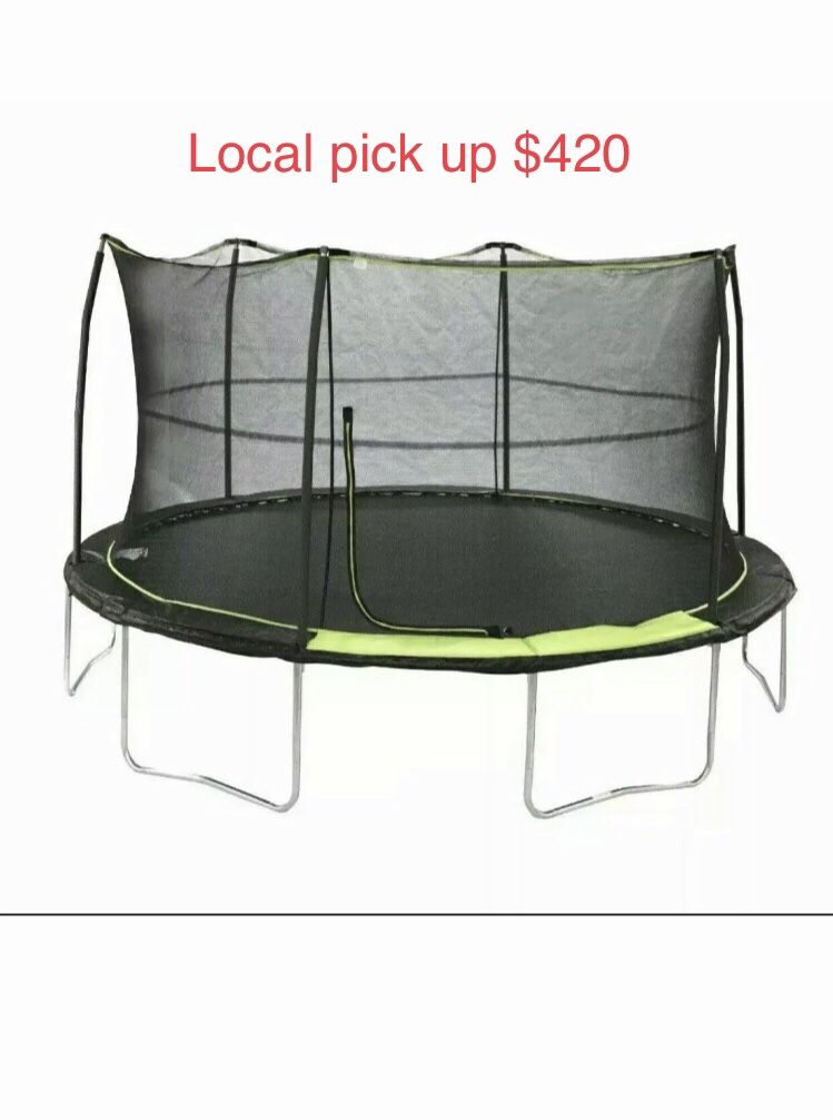 Bounce Pro 14ft Trampoline With Safety Enclosure Net Bundle