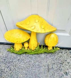 Vintage 1970's Mushroom Wall Decor 