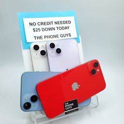 Apple IPhone 14 - $1 Down To Take Home Today Pay The Rest Later