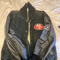 $300 RARE  90s 49ers Leather Jacket 