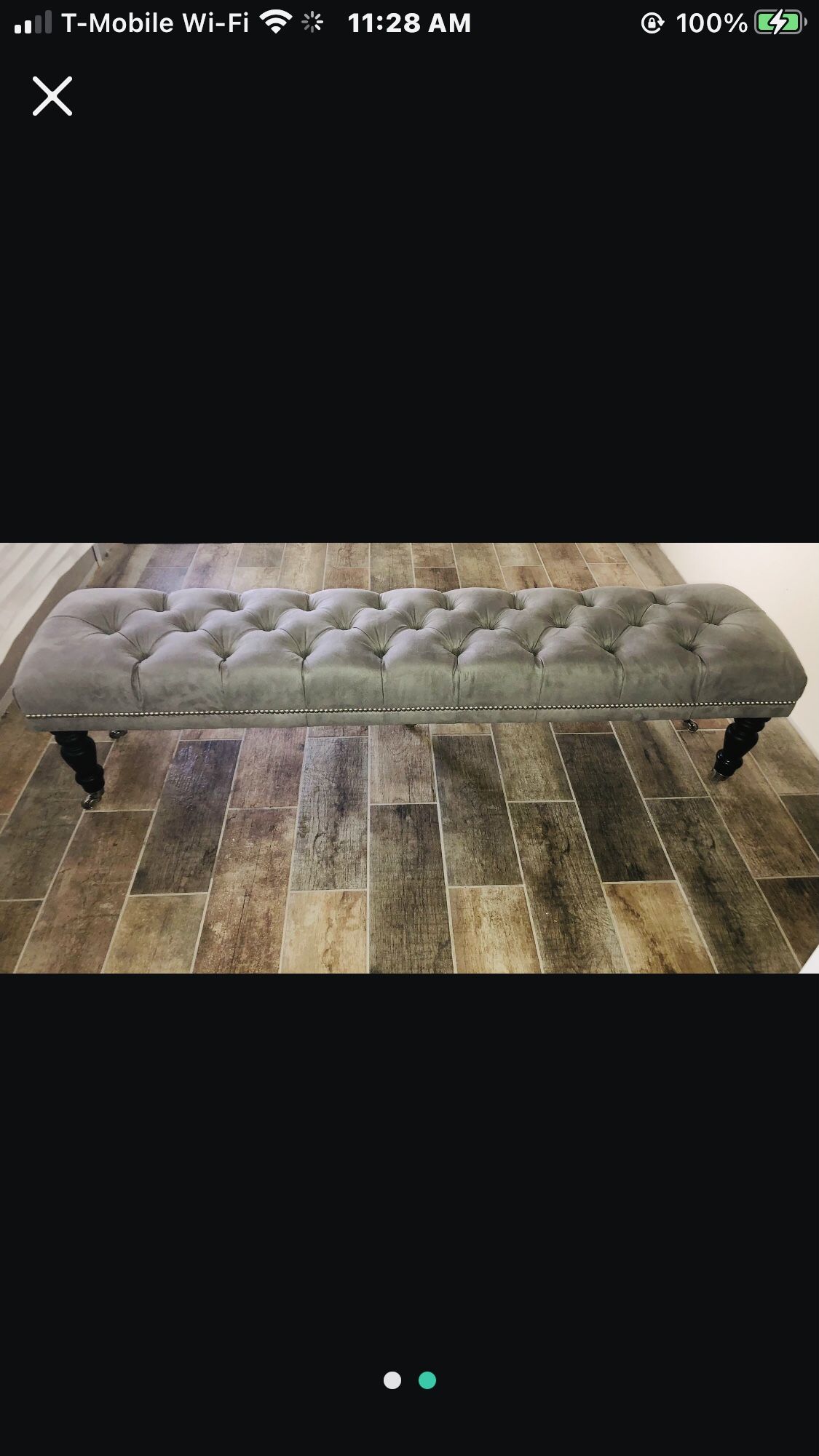 Grey Microfiber Bench