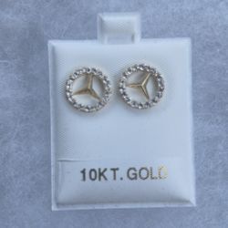 10k mercades benz earrings