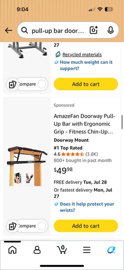 AmazeFan Doorway Pull-Up Bar
