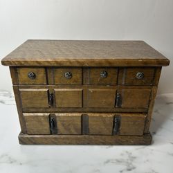 Vintage 1970s jewelry Box Brown With Yellow Felt