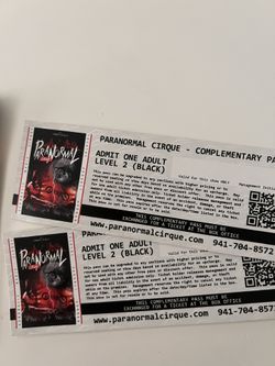 2 Paranoid Cirques TICKETS