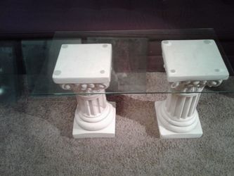 Pedal end tables glass top pedal off white color 2 for $60.00
