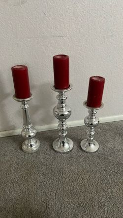 Pillar candle holders with candle