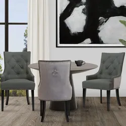 NEW, SET OF TWO!! Cadence Faux Leather Velvet Dining Chairs.