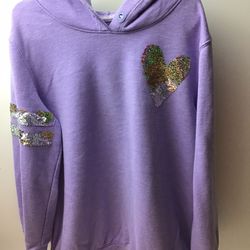 Purple Sweatshirt With Sequin Flip Designs Girls Size L 10-12