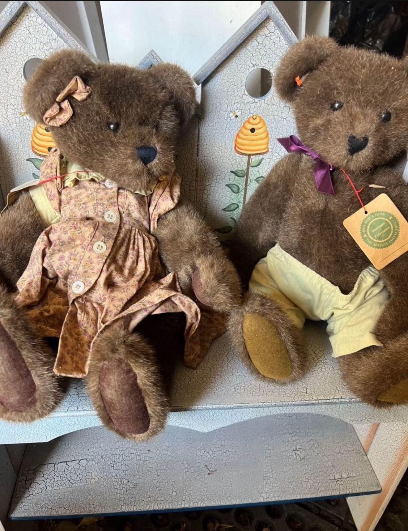 Boyds Teddy Bears And Bench
