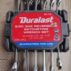 6pc RATCHETING WRENCH SET 12 POINT  5/16"- 5/8"