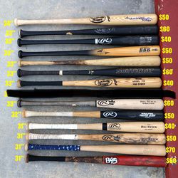 Baseball Wood Bats Prices And Sizes Are Labeled In The Pictures Have More Baseball And Softball Equipment Available