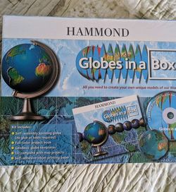 HAMMOND WORLD ATLAS GLOBES IN A BOX SELF-ASSEMBLY KIT CREATE YOUR OWN WORLD