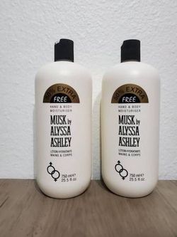Lot of 2 Alyssa Ashley Musk Hand & Body Moisturizer - 25.5 oz