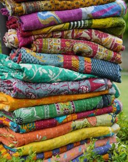 Surprise Indian Vintage Handmade Twin Size Kantha Quilt!