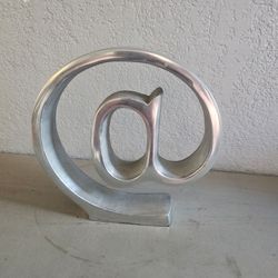 Silver metal @ sign