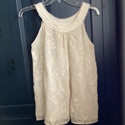 Women’s MYSTREE 100% polyester off-white pull over Lined sleeveless top… Size small