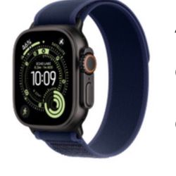 Apple Watch Ultra 2 GPS + Cellular, 49mm Black Titanium Case with Blue Trail Loop - M/L 