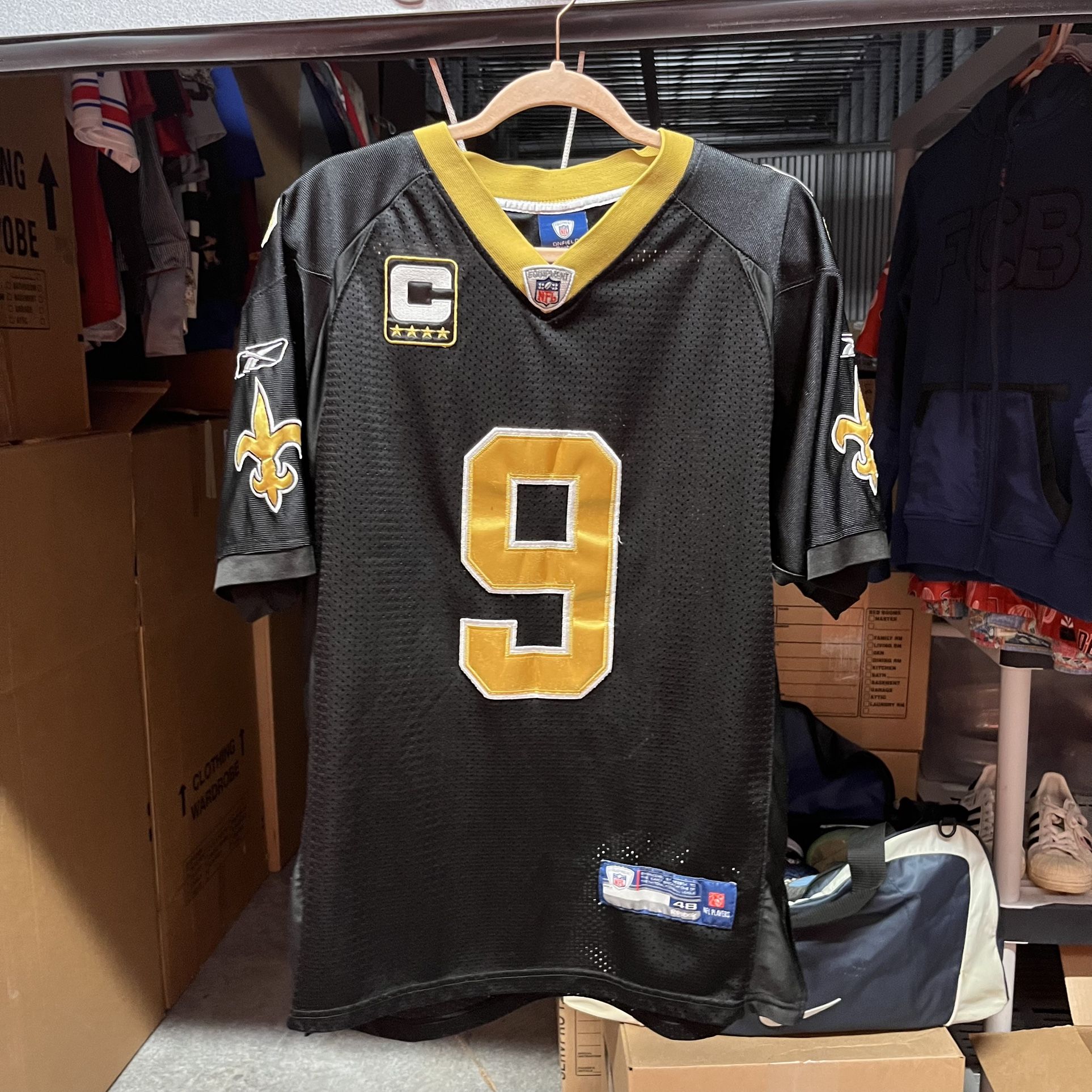 Reebok On Field New Orleans Saints Drew Brees 9 Jersey Super Bowl Patch Size 48
