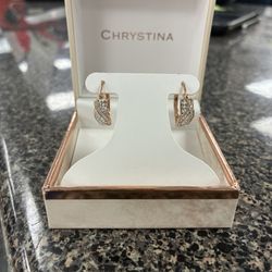 Silver Plated Crystal Earrings 