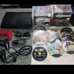 Sony PlayStation 3 Super Slim 250GB CECH-4001B W/30+ Games