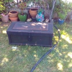 Old Black Wooden Trunk 