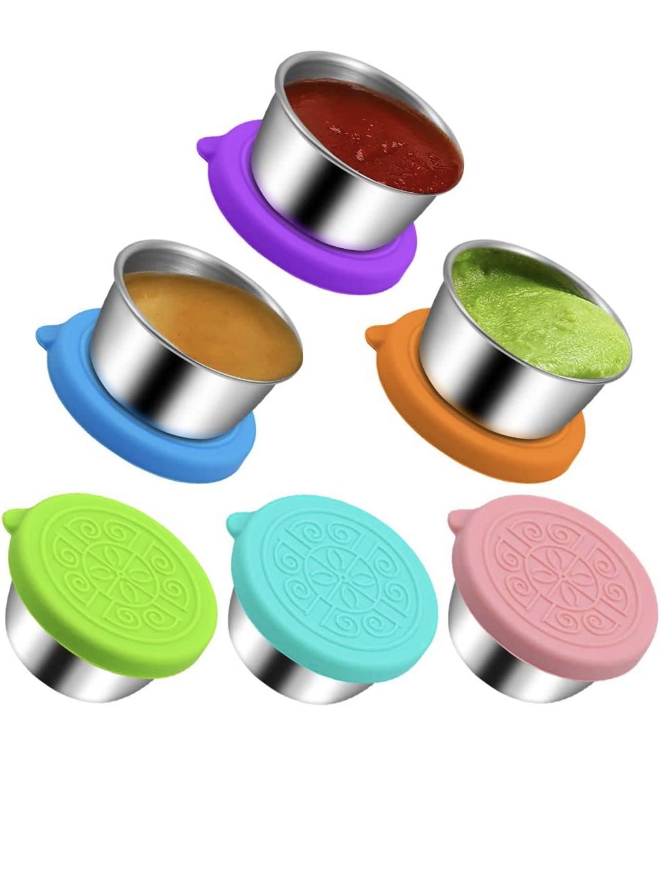 6pcs Stainless Steel Salad Sauce Containers - Leakproof, Reusable, and Easy  to Open - Perfect for Lunch and Dipping Sauces