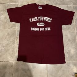 Vintage 90s Y2K A Loss Of Words Spell Out Boston Pop Punk Band T-Shirt SZ L