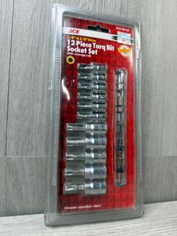 Ace 29192 12 Piece Torq Bit Socket Set 1/4 and 3/8 Drive (A1D032389)