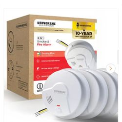 Universal Security Instruments
(3-Pack) Hardwired & 10-Year Battery Backup Smoke Detector with Ionization Sensor