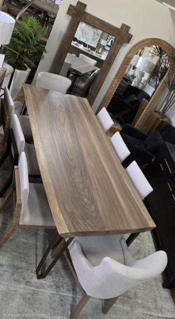 Stunning Unique Live Edge Solid Parota Wood Dining Table!