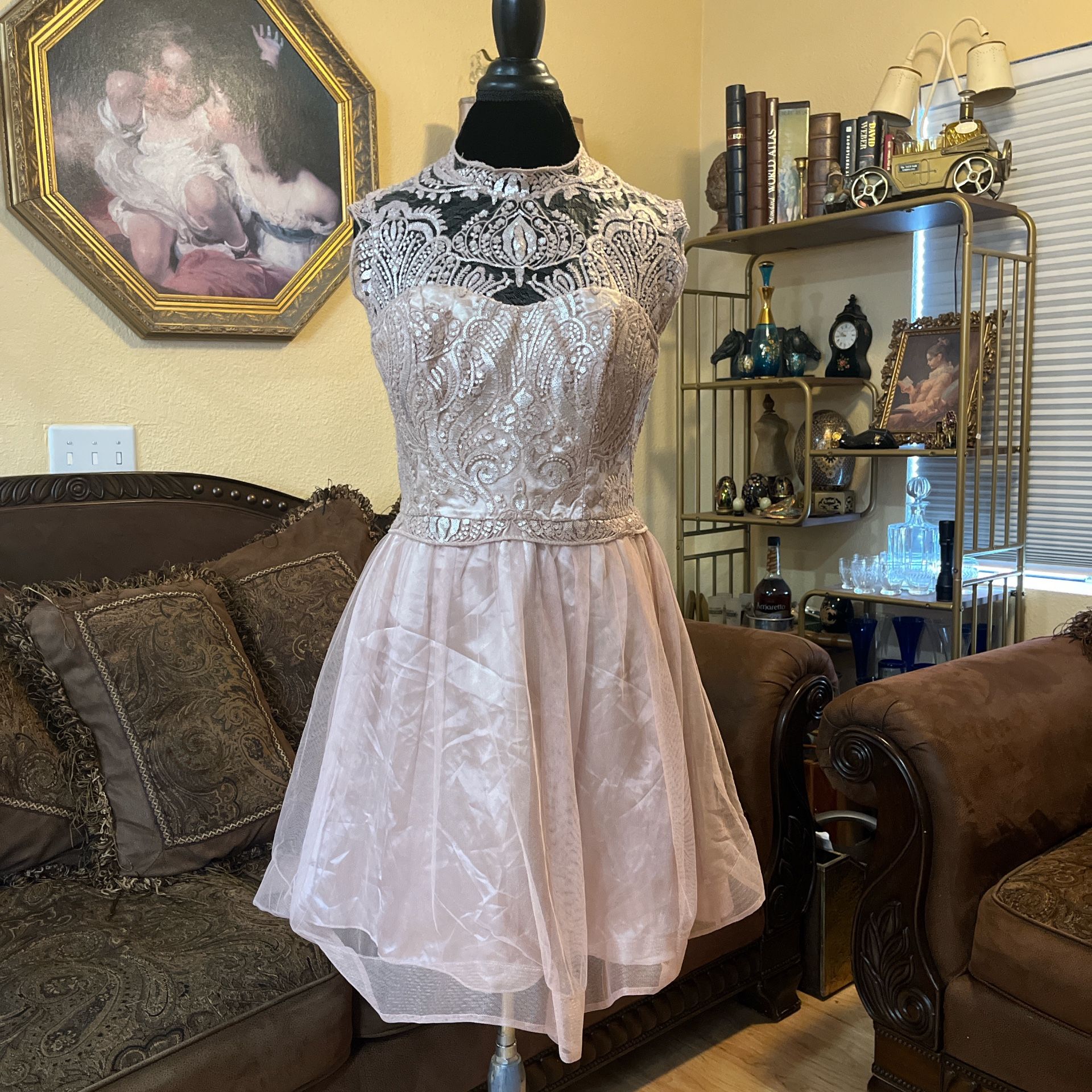 My Michelle  Women Pink Sequin Dress Size 15