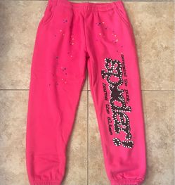 Pink sp5der sweatpants size adult medium (FREE SHIPPING ONLY)