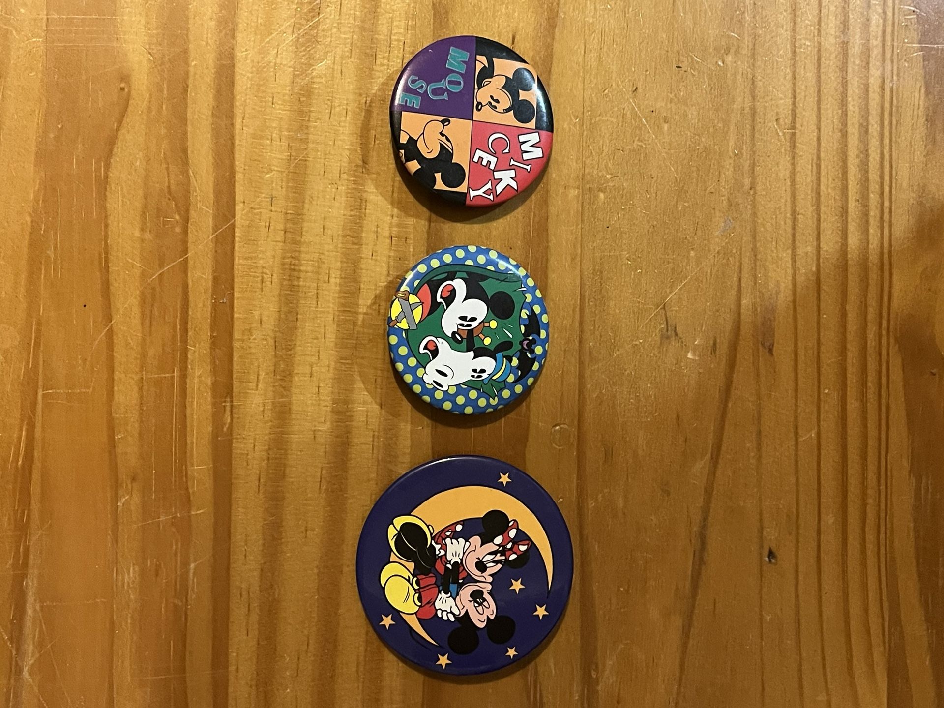 Vintage Mickey Mouse Collectable Button Pins
