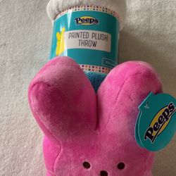Peeps Throw & Pink Stuffed Peep