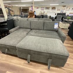 New Gray Sofa Sleeper Sectional Sofa Couch With Storage *Chaise Lounge Available On Right Of Left Side* Ashley Brand 
